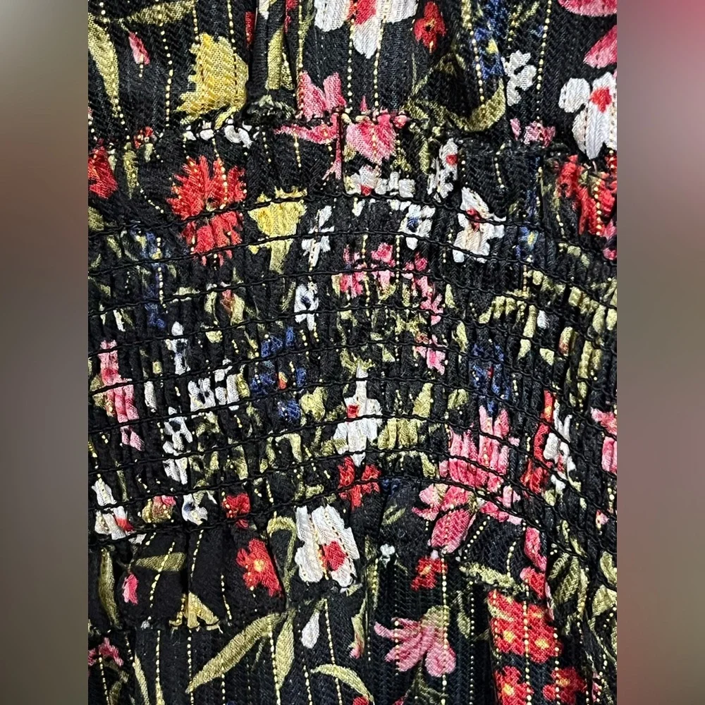 Old Navy NWT Long Sleeve Chiffon Waist Defined‎ Shine Floral Dress Size XXL Tall